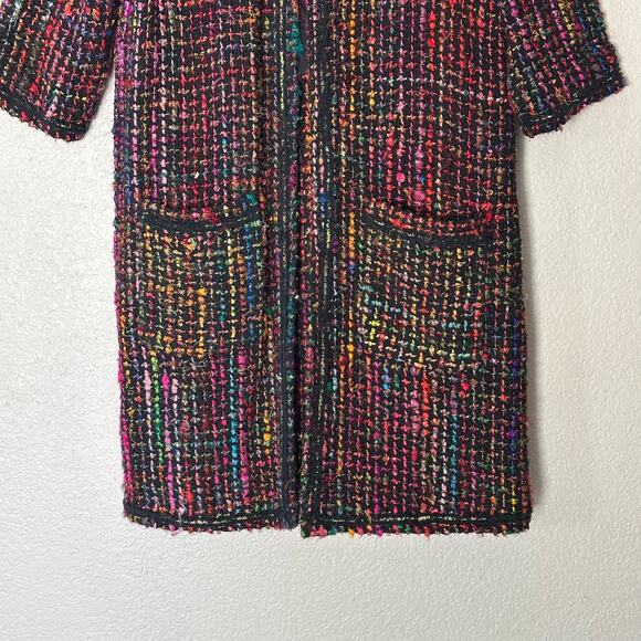 Anthropologie Ett Twa Rainbow Tweed Berwyn Long Jacket Twee Preppy Size XS - Picture 6 of 9